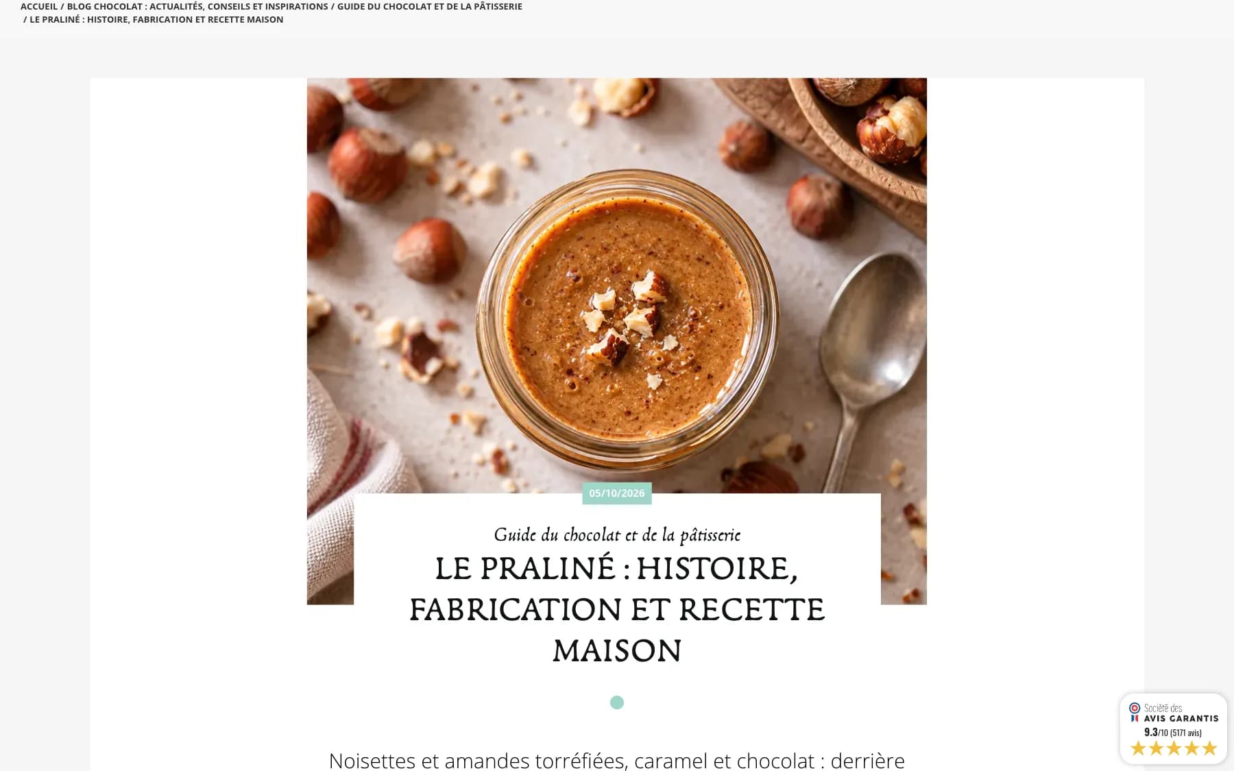 L'Atelier du Chocolat — quitar los frenos entre el escaparate y el carrito — Las recetas, vinculadas a los productos