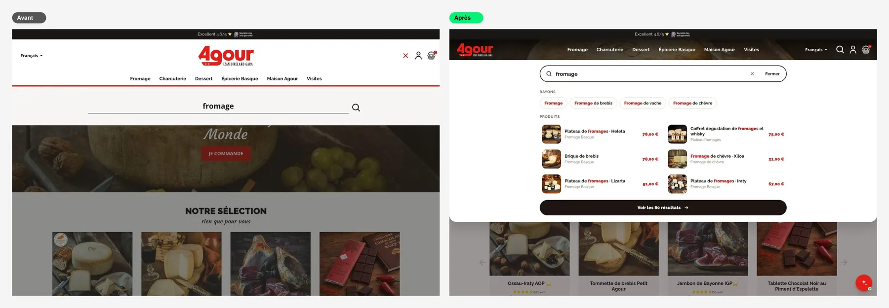 Agour — comprar en el móvil tan fácil como en la tienda — El buscador responde mientras escribes